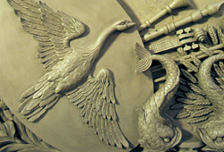 Swan panel sculpture